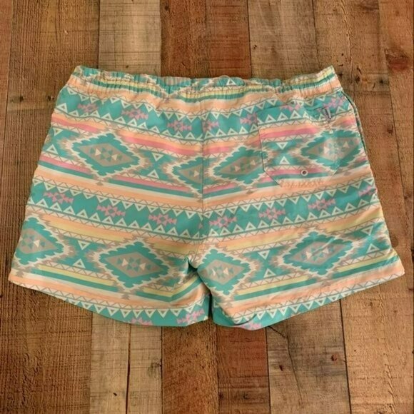 Chubbies Mens Size L Aztec Pastel Print Swim Trunks Nylon Lining Made In USA - Picture 5 of 9